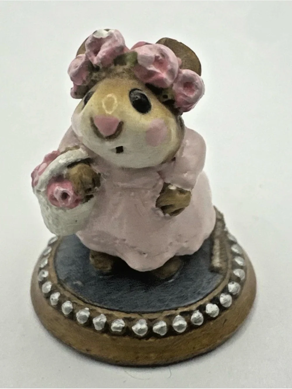 Wee Forest Folk C-6 Flower Girl 1988 Pink Dress Flowers WFF Annette Peterson